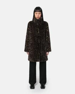 Blair Dark Leopard Mid-Length Coat