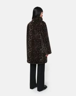 Blair Dark Leopard Mid-Length Coat