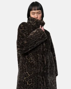 Blair Dark Leopard Mid-Length Coat