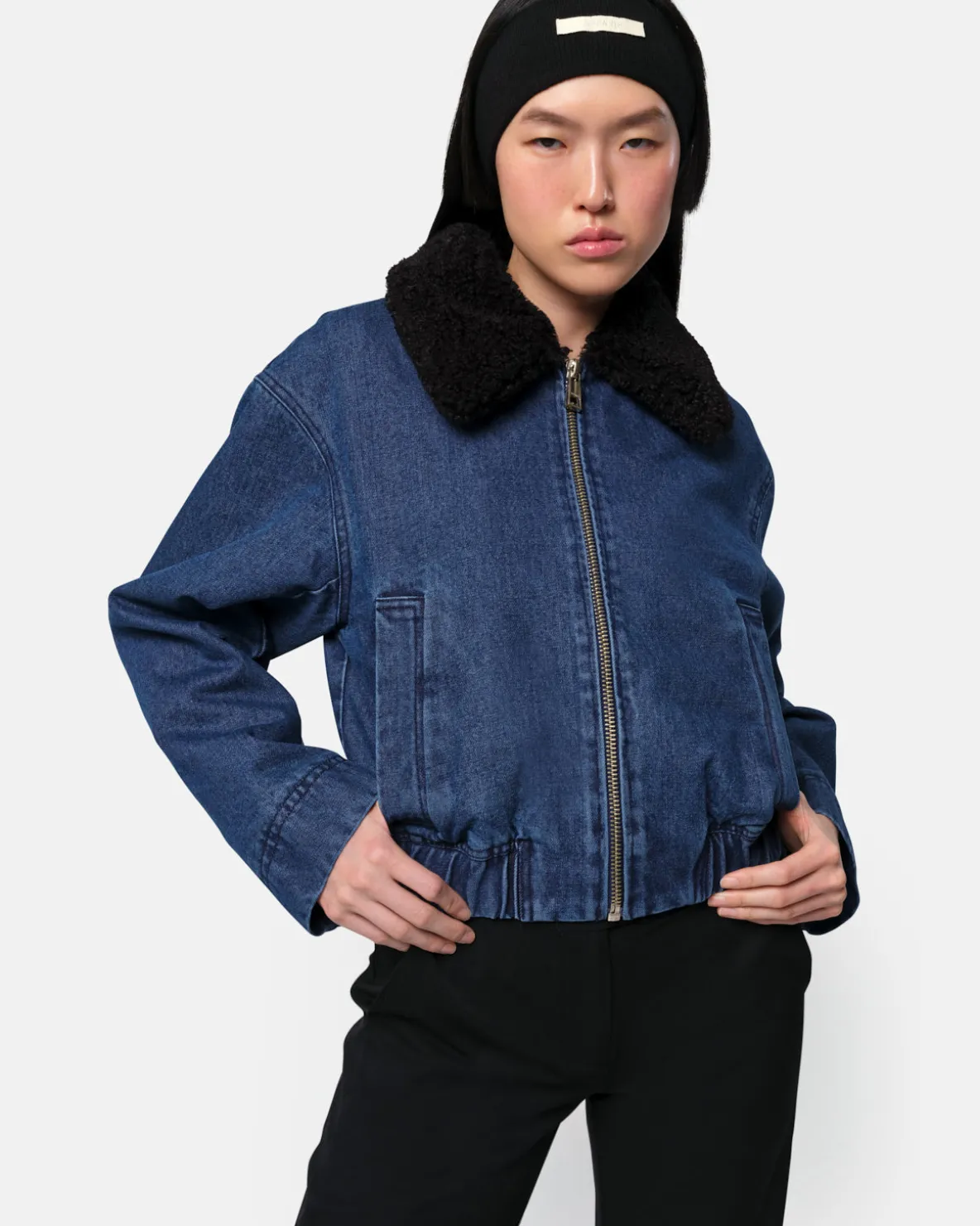 Carine Bomber Indigo & Noir