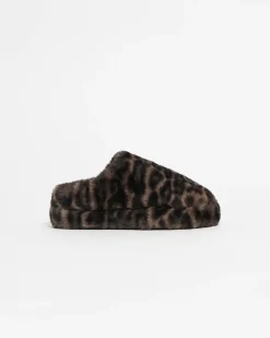 Misha Dark Leopard Slipper