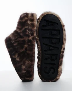Misha Dark Leopard Slipper