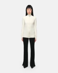 Nova Cream Zip-Up Cardigan