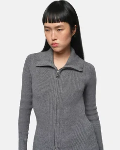 Nova Slate Zip-Up Cardigan