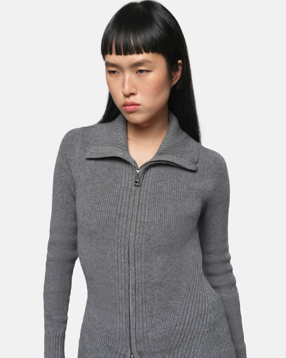 Nova Slate Zip-Up Cardigan